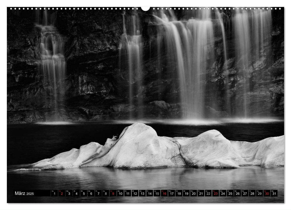 Landschaftsaktfotografie – Felsen und Wasser im Tessin (CALVENDO Premium Wandkalender 2025)