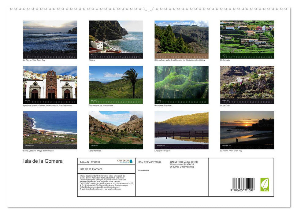 Isla de la Gomera (CALVENDO Premium Wandkalender 2025)