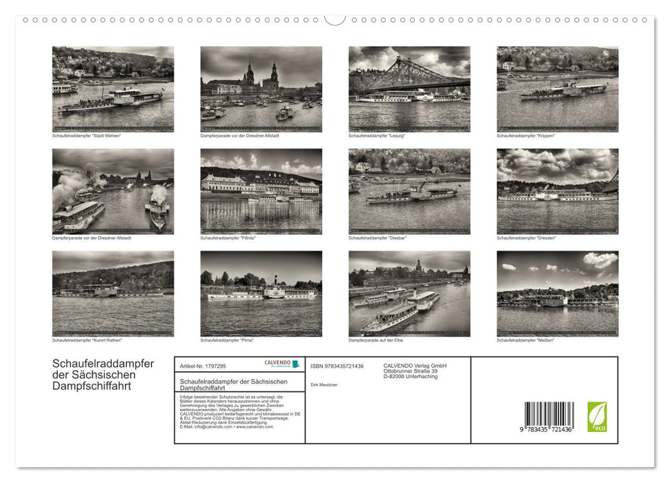 Schaufelraddampfer der Sächsischen Dampfschiffahrt (CALVENDO Premium Wandkalender 2025)
