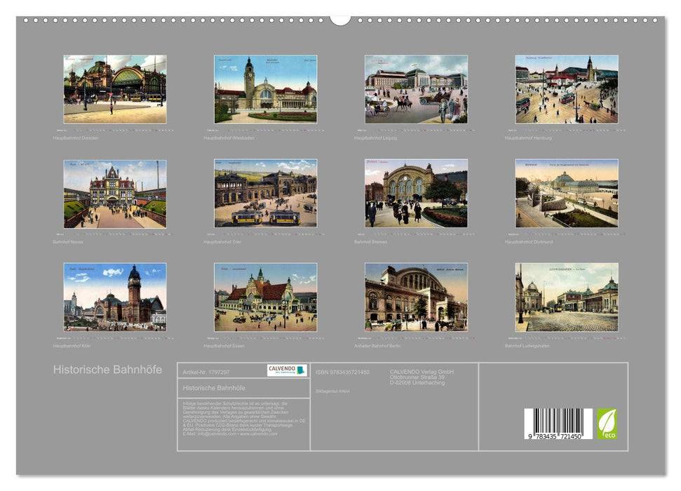 Historische Bahnhöfe (CALVENDO Premium Wandkalender 2025)