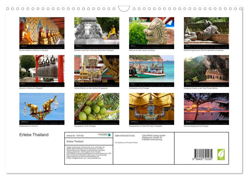 Erlebe Thailand (CALVENDO Wandkalender 2025)