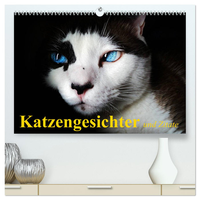 Katzengesichter und Zitate (CALVENDO Premium Wandkalender 2025)