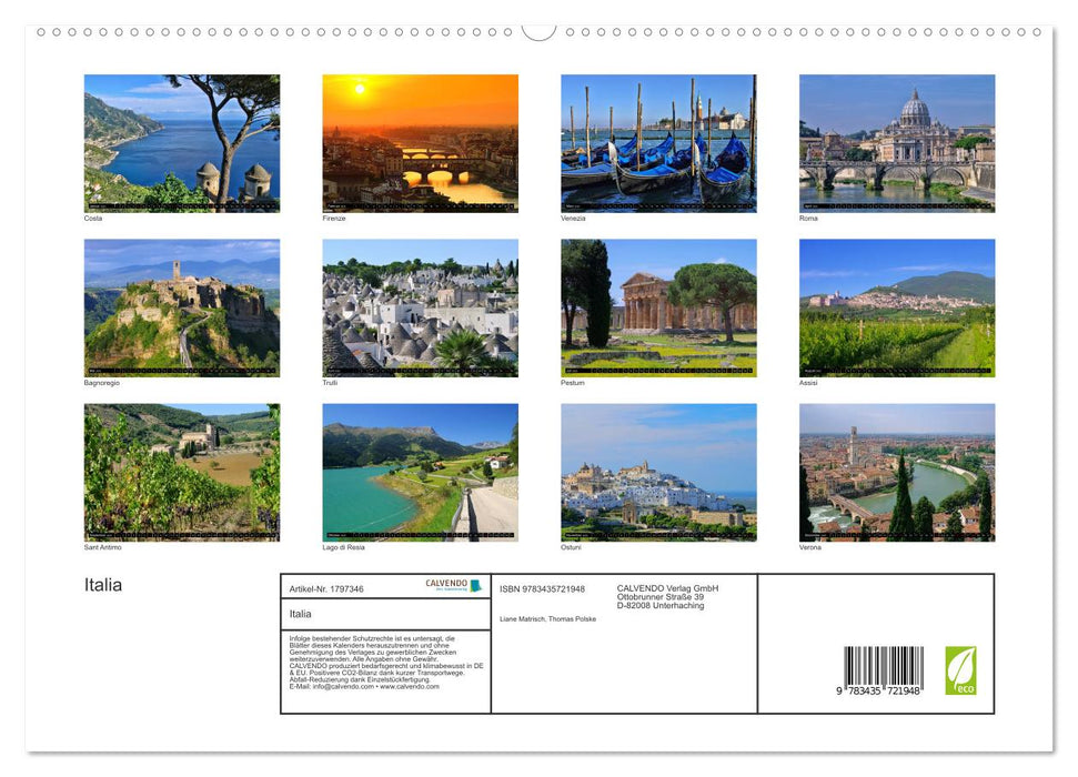 Italia (CALVENDO Premium Wandkalender 2025)