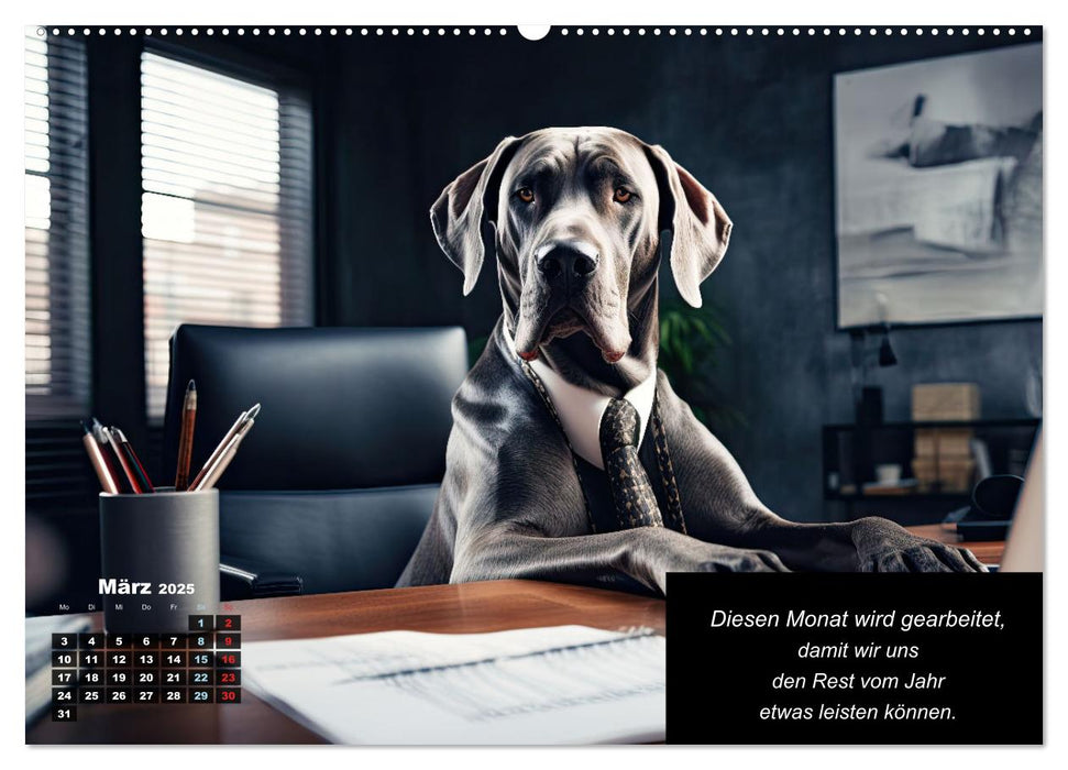 Der humoristische Dogge Kalender (CALVENDO Wandkalender 2025)