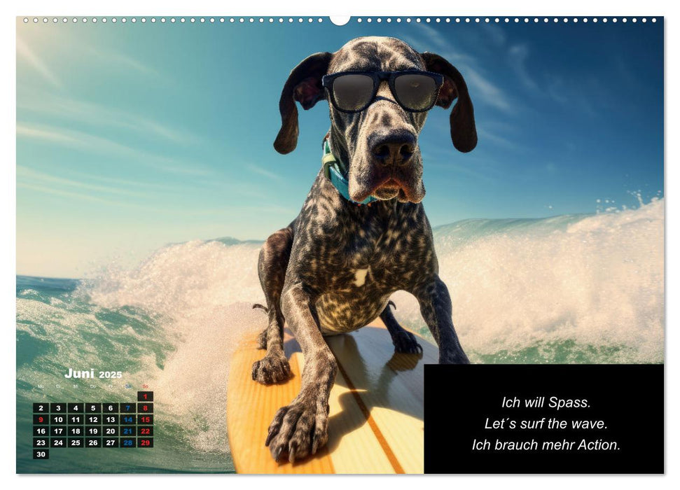 Der humoristische Dogge Kalender (CALVENDO Premium Wandkalender 2025)