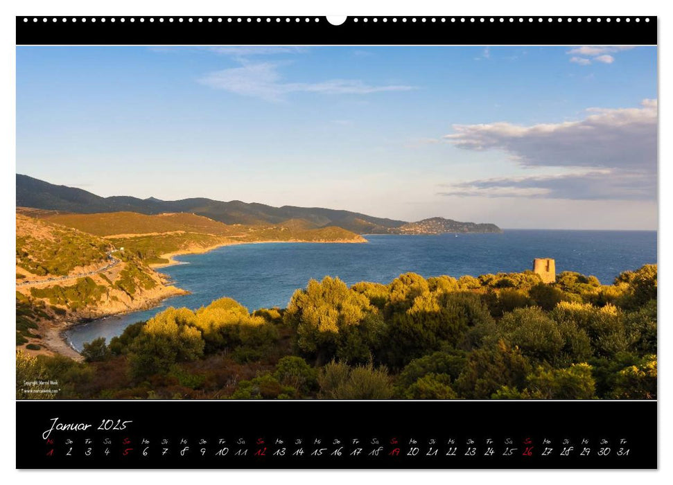 Sardinien Panoramakalender / CH-Version (CALVENDO Premium Wandkalender 2025)