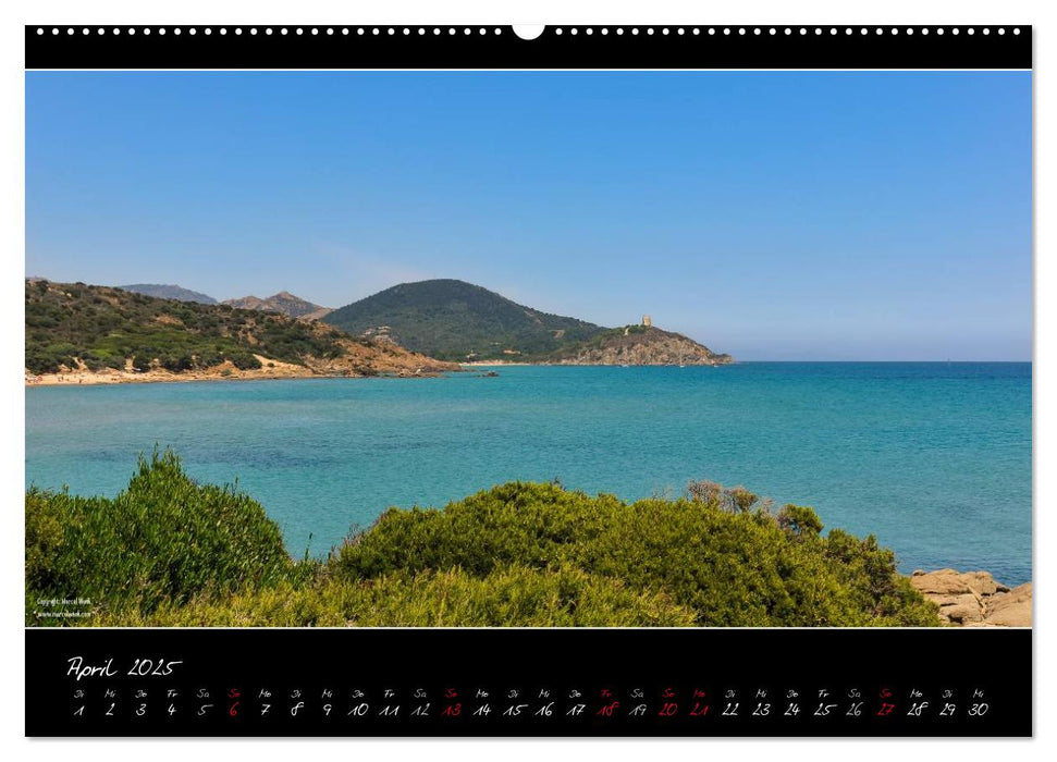 Sardinien Panoramakalender / CH-Version (CALVENDO Premium Wandkalender 2025)