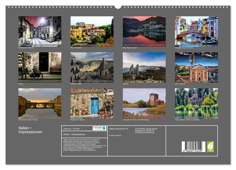 Italien • Impressionen (CALVENDO Premium Wandkalender 2025)