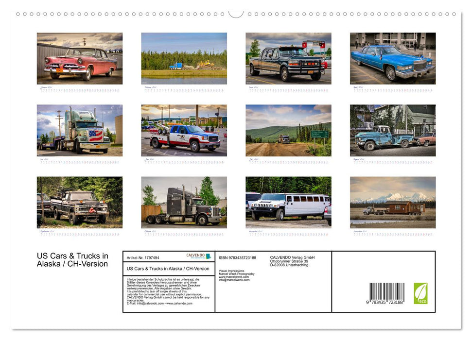 US Cars & Trucks in Alaska / CH-Version (CALVENDO Premium Wandkalender 2025)