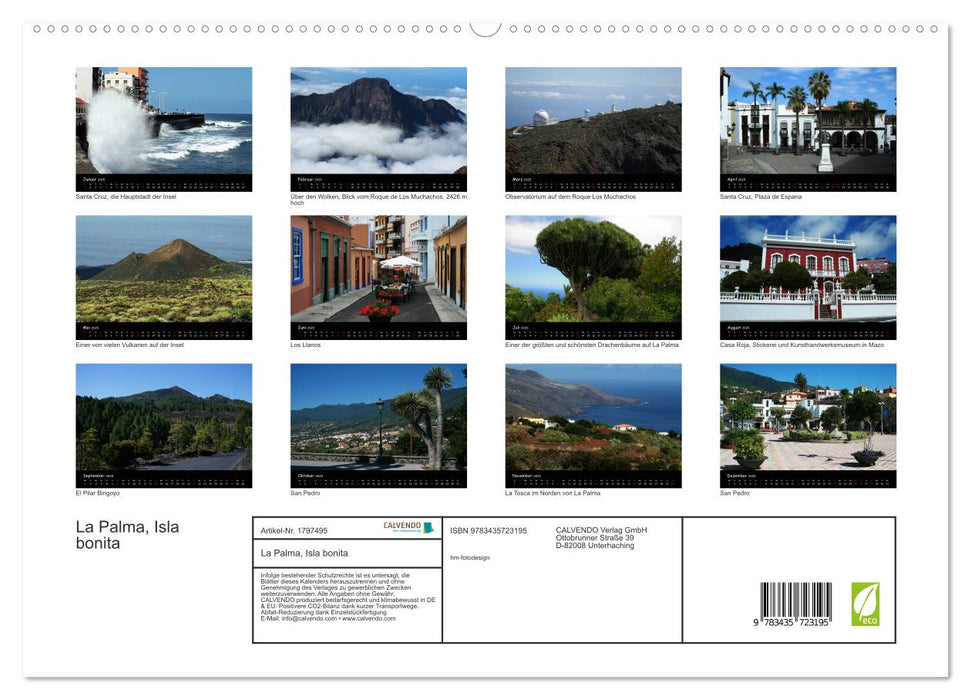 La Palma, Isla bonita (CALVENDO Premium Wandkalender 2025)