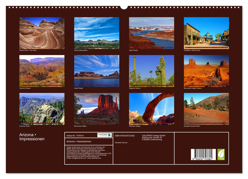 Arizona • Impressionen (CALVENDO Premium Wandkalender 2025)