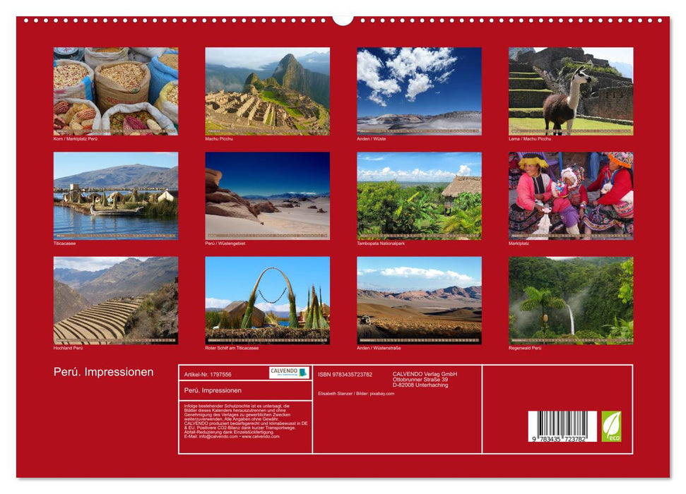 Perú. Impressionen (CALVENDO Premium Wandkalender 2025)