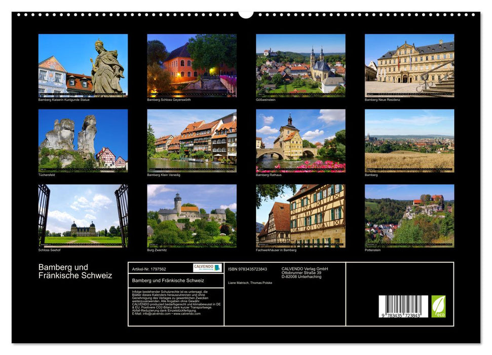 Bamberg und Fränkische Schweiz (CALVENDO Premium Wandkalender 2025)