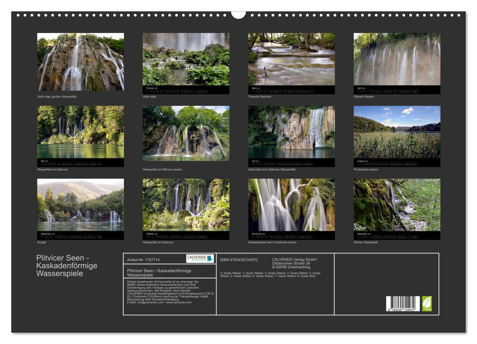 Plitvicer Seen - Kaskadenförmige Wasserspiele (CALVENDO Wandkalender 2025)