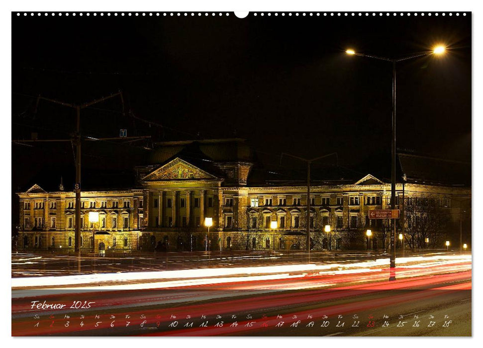 Nachts in Dresden (CALVENDO Wandkalender 2025)