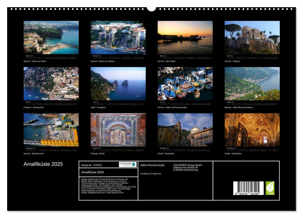 Amalfiküste 2025 (CALVENDO Premium Wandkalender 2025)