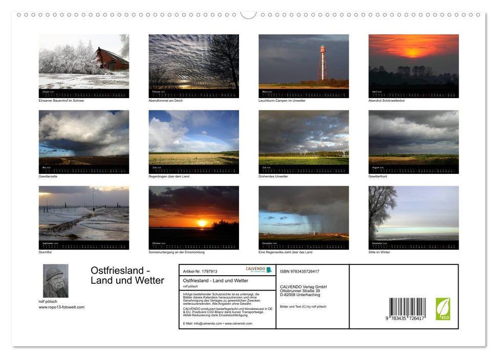 Ostfriesland - Land und Wetter (CALVENDO Premium Wandkalender 2025)