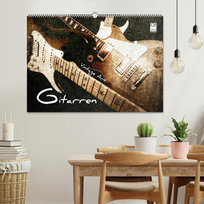 GITARREN Vintage Art (CALVENDO Wandkalender 2025)