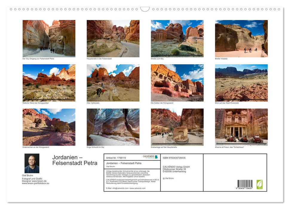 Jordanien – Felsenstadt Petra (CALVENDO Wandkalender 2025)