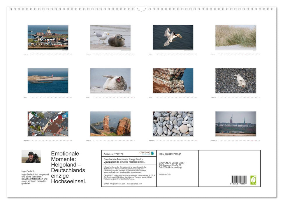 Emotionale Momente: Helgoland – Deutschlands einzige Hochseeinsel. (CALVENDO Wandkalender 2025)