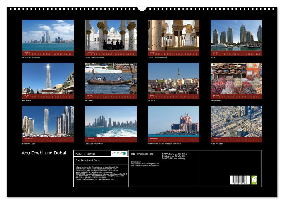 Abu Dhabi und Dubai (CALVENDO Wandkalender 2025)