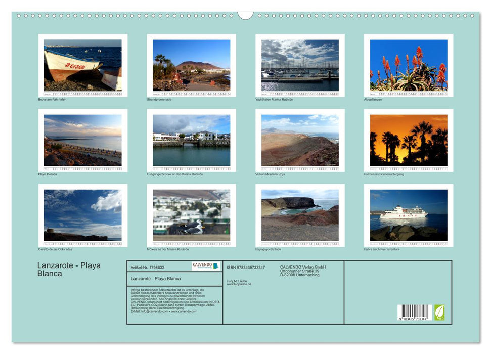 Lanzarote - Playa Blanca (CALVENDO Wandkalender 2025)