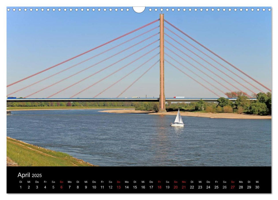 Von Ufer zu Ufer, Wege über den Rhein in Düsseldorf (CALVENDO Wandkalender 2025)