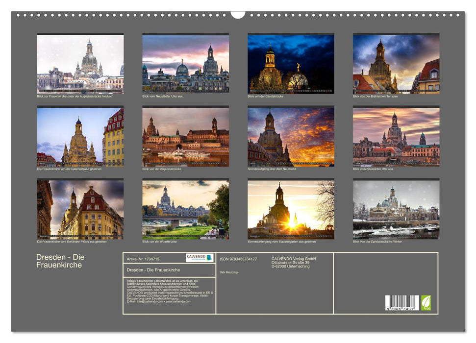 Dresden - Die Frauenkirche (CALVENDO Wandkalender 2025)