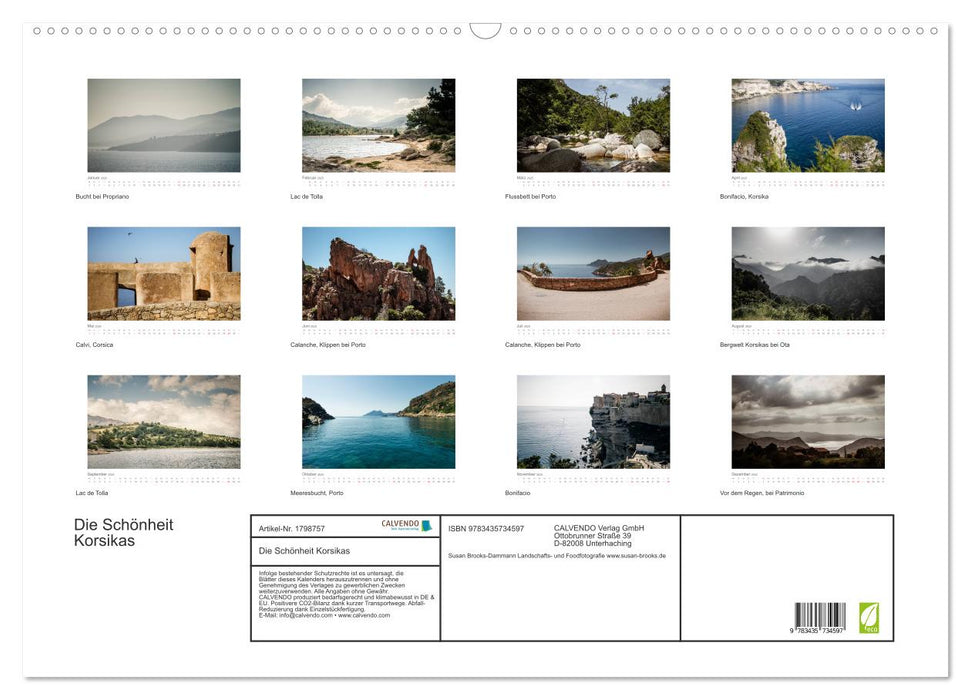 Die Schönheit Korsikas (CALVENDO Wandkalender 2025)