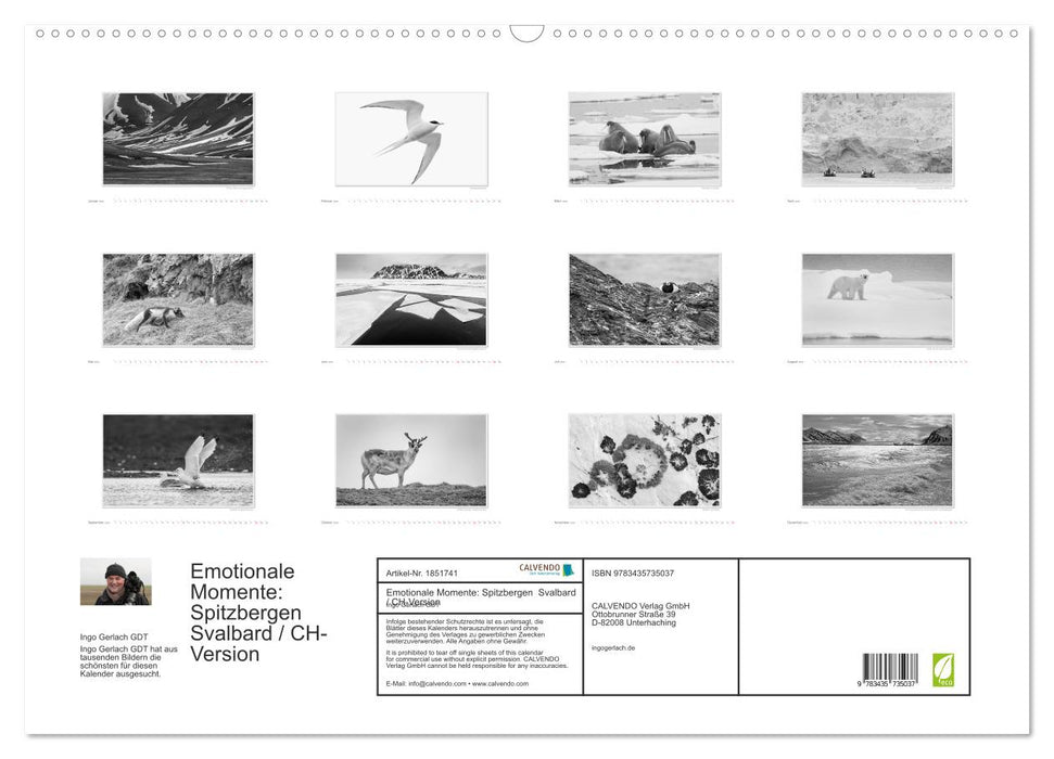 Emotionale Momente: Spitzbergen Svalbard / CH-Version (CALVENDO Wandkalender 2025)