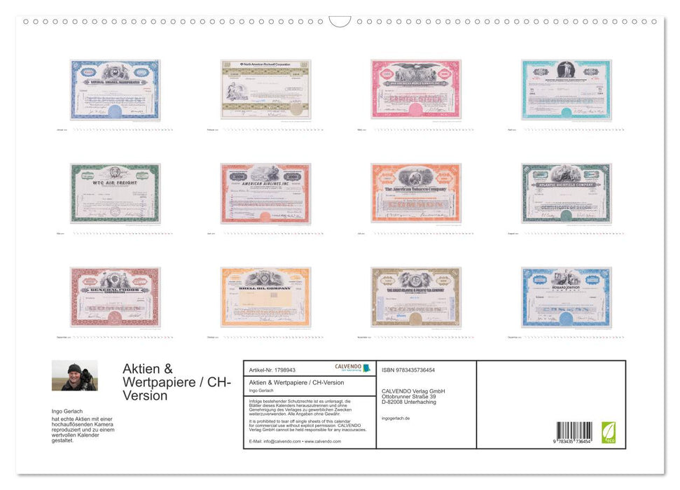 Aktien & Wertpapiere / CH-Version (CALVENDO Wandkalender 2025)