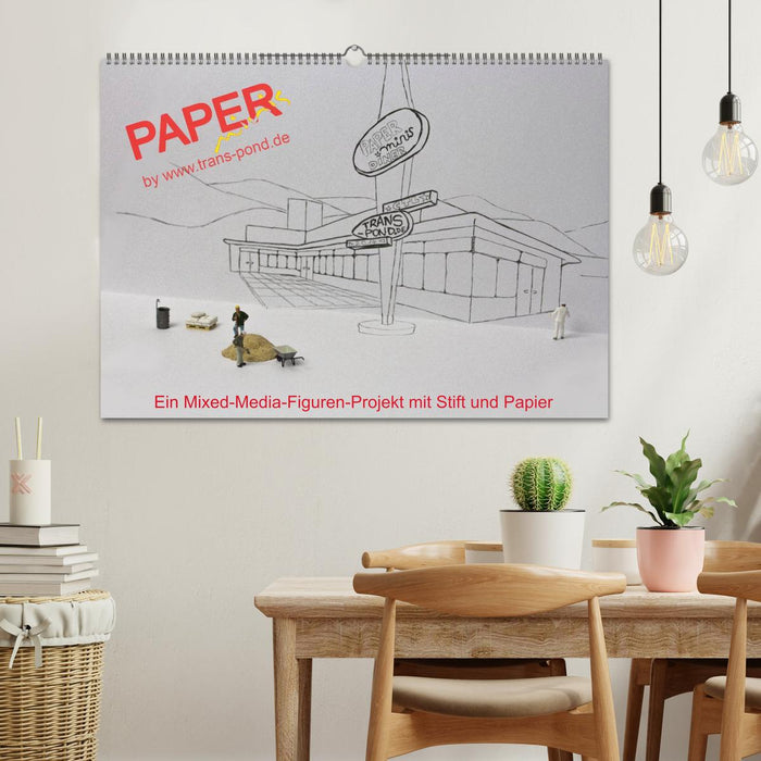 PAPERminis – Ein Mixed-Media-Figuren-Projekt mit Stift und Papier (CALVENDO Wandkalender 2025)