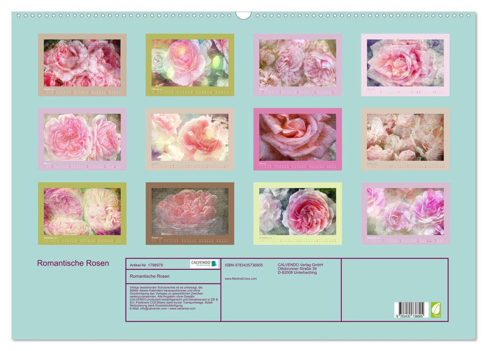 Romantische Rosen (CALVENDO Wandkalender 2025)