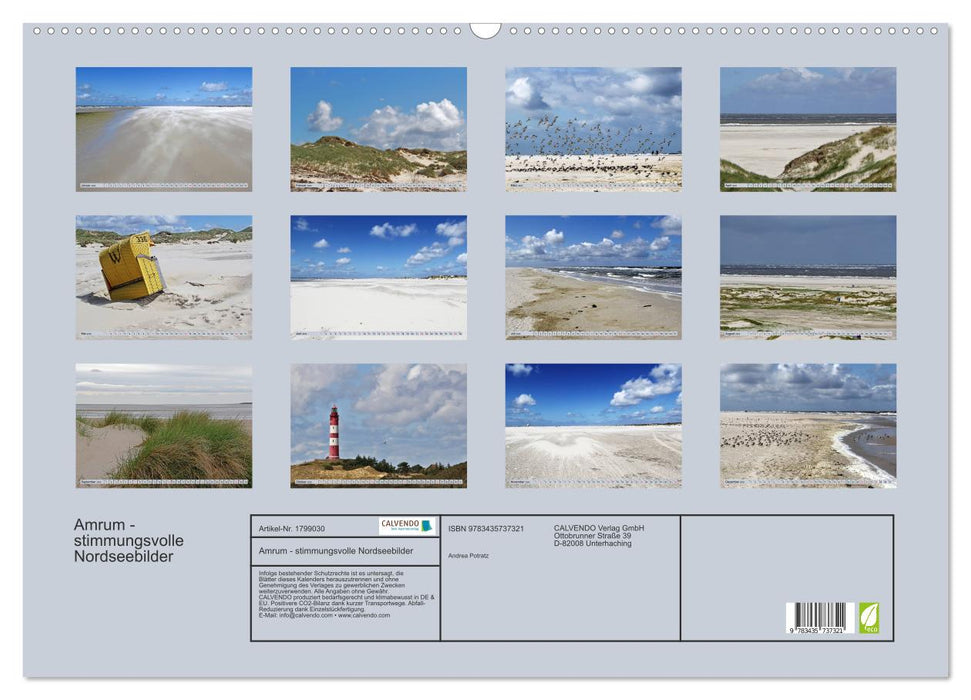 Amrum - stimmungsvolle Nordseebilder (CALVENDO Wandkalender 2025)