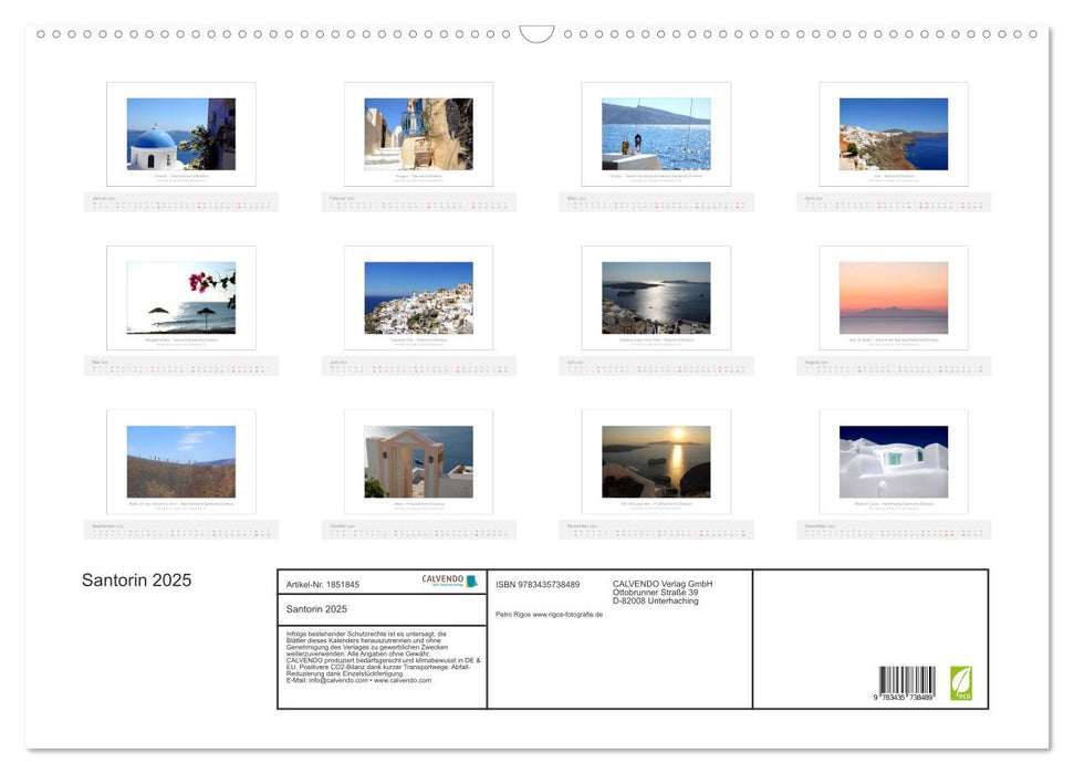 Santorin 2025 (CALVENDO Wandkalender 2025)