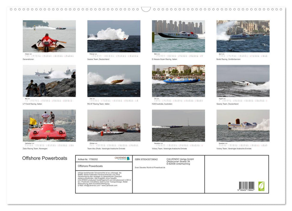 Offshore Powerboats (CALVENDO Wandkalender 2025)