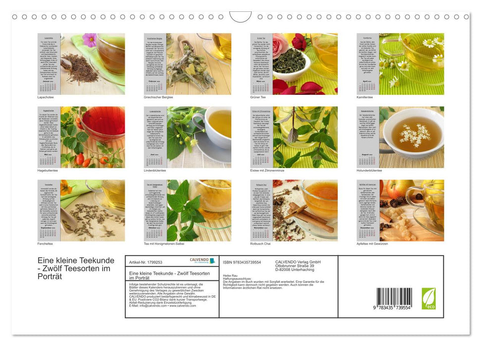 Eine kleine Teekunde - Zwölf Teesorten im Porträt (CALVENDO Wandkalender 2025)