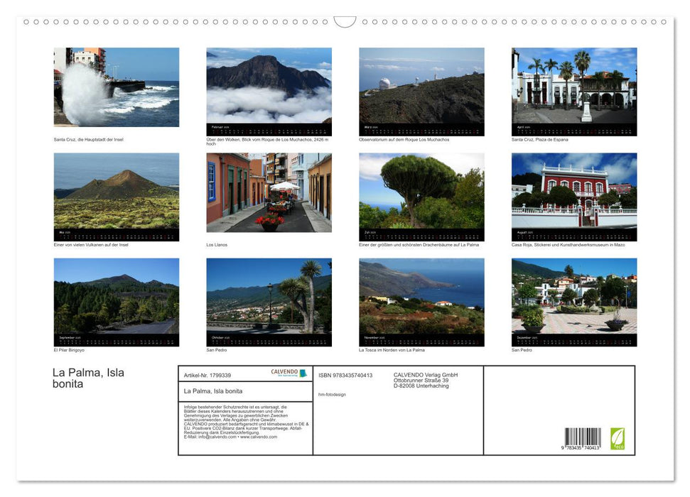 La Palma, Isla bonita (CALVENDO Wandkalender 2025)