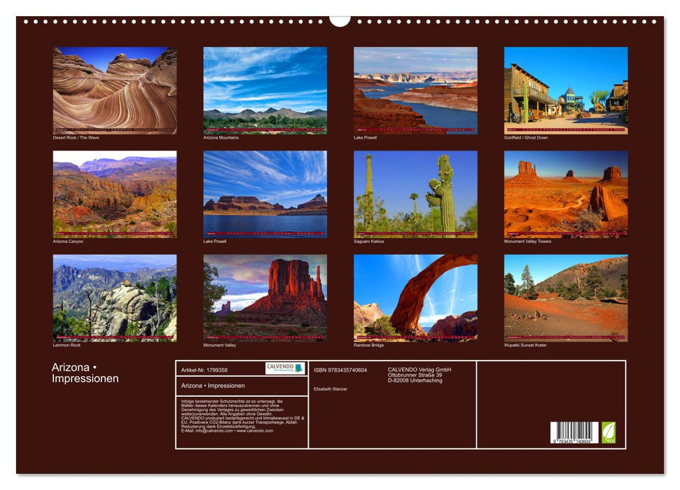 Arizona • Impressionen (CALVENDO Wandkalender 2025)