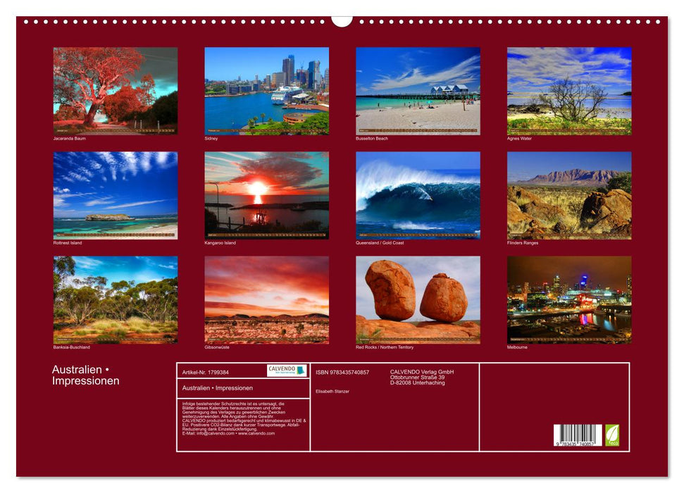 Australien • Impressionen (CALVENDO Wandkalender 2025)