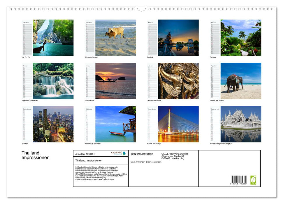 Thailand. Impressionen (CALVENDO Wandkalender 2025)