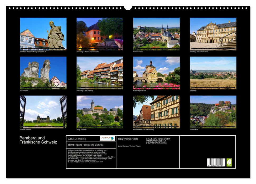 Bamberg und Fränkische Schweiz (CALVENDO Wandkalender 2025)