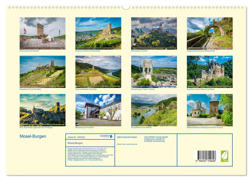 Mosel-Burgen (CALVENDO Premium Wandkalender 2025)