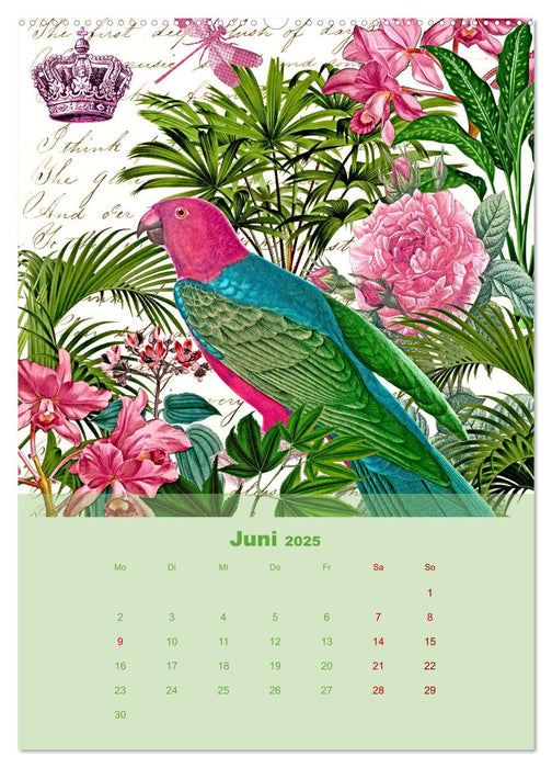 Rosencollagen mit Rosen von Pierre-Joseph Redouté (CALVENDO Premium Wandkalender 2025)