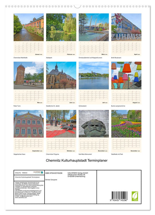 Chemnitz Kulturhauptstadt Terminplaner (CALVENDO Premium Wandkalender 2025)