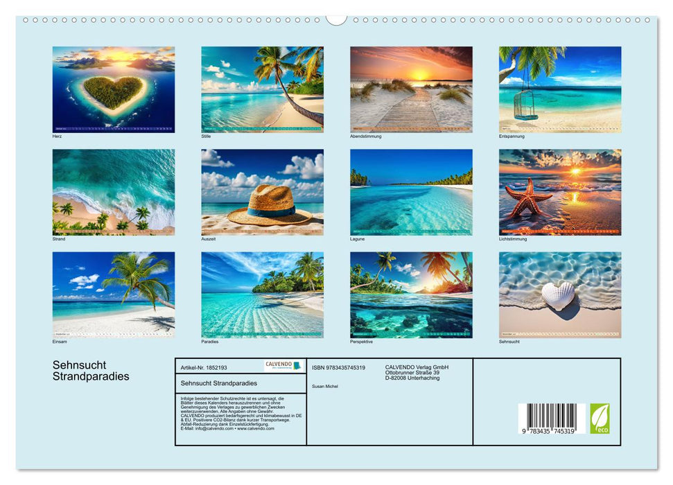 Sehnsucht Strandparadies (CALVENDO Premium Wandkalender 2025)