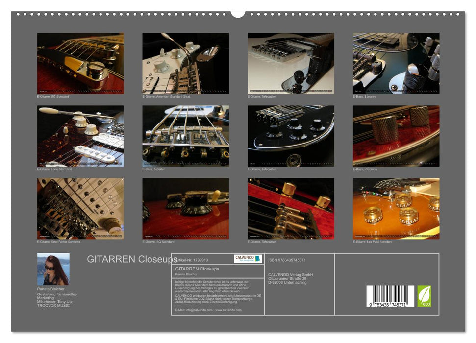 GITARREN Closeups (CALVENDO Premium Wandkalender 2025)