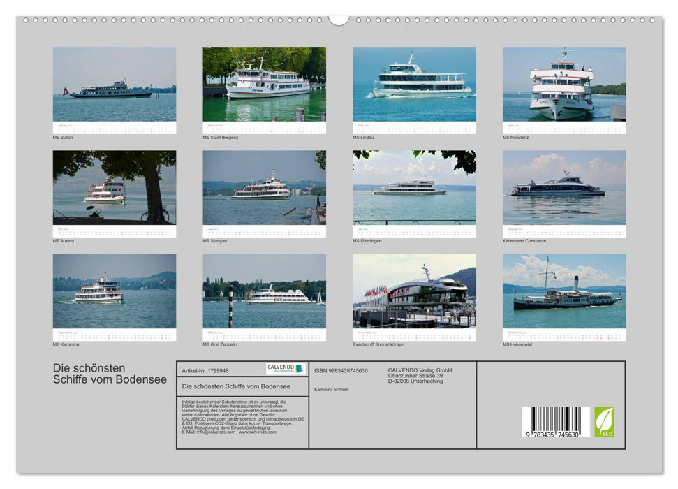 Die schönsten Schiffe vom Bodensee (CALVENDO Premium Wandkalender 2025)