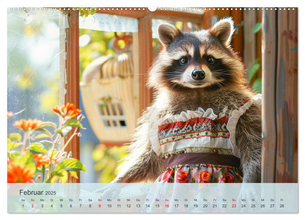 Fenstergucker auf der Alm. Lustige Tiere im Sommer auf dem Bergbauernhof (CALVENDO Premium Wandkalender 2025)