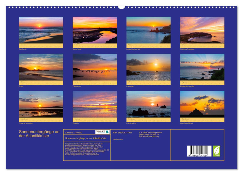 Sonnenuntergänge an der Atlantikküste (CALVENDO Premium Wandkalender 2025)